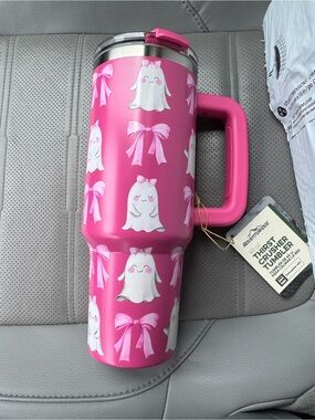 Pink Ghost Bow Insulated Travel Tumbler - Adventureforce